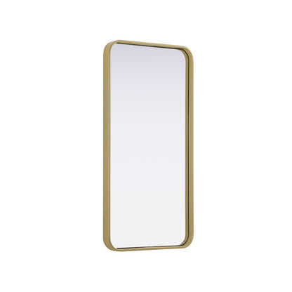 Contour Metal Rectangle Mirror 18x36 in Brass