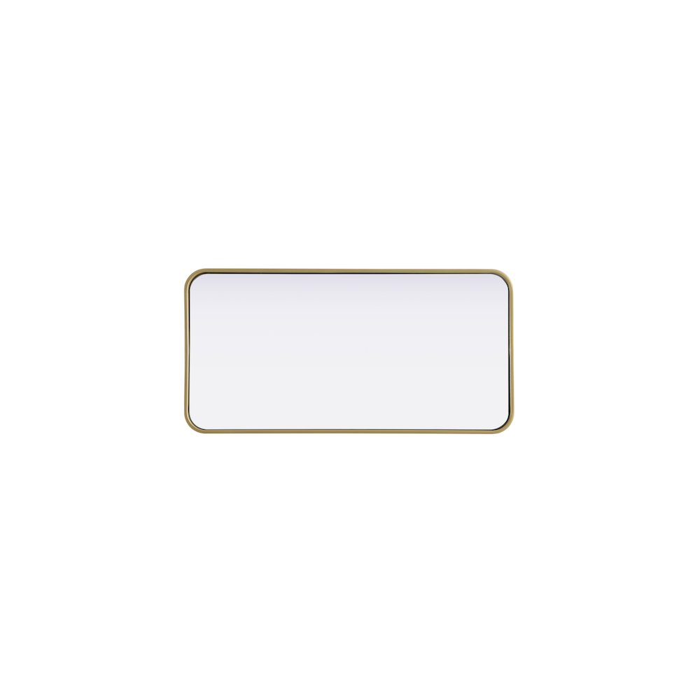 Contour Metal Rectangle Mirror 18x36 in Brass