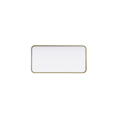Contour Metal Rectangle Mirror 18x36 in Brass