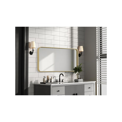 Contour Metal Rectangle Mirror 18x36 in Brass
