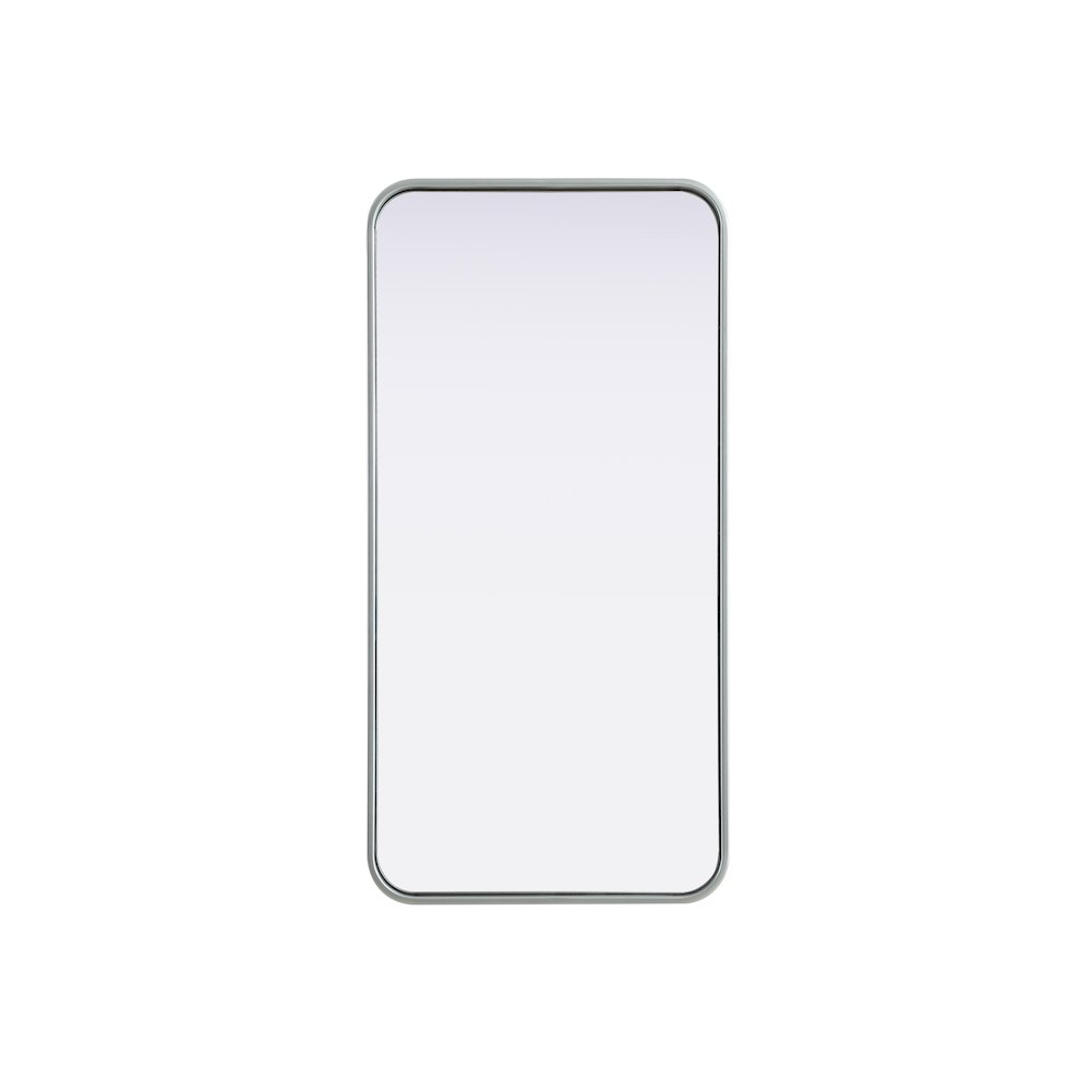 Contour Metal Rectangle Mirror 18x36 in Silver