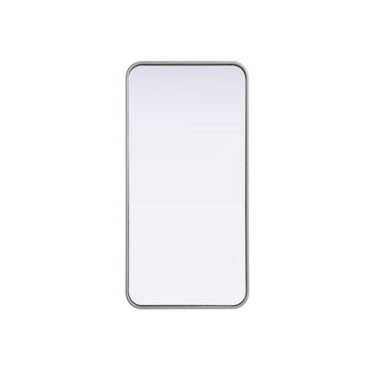 Contour Metal Rectangle Mirror 18x36 in Silver