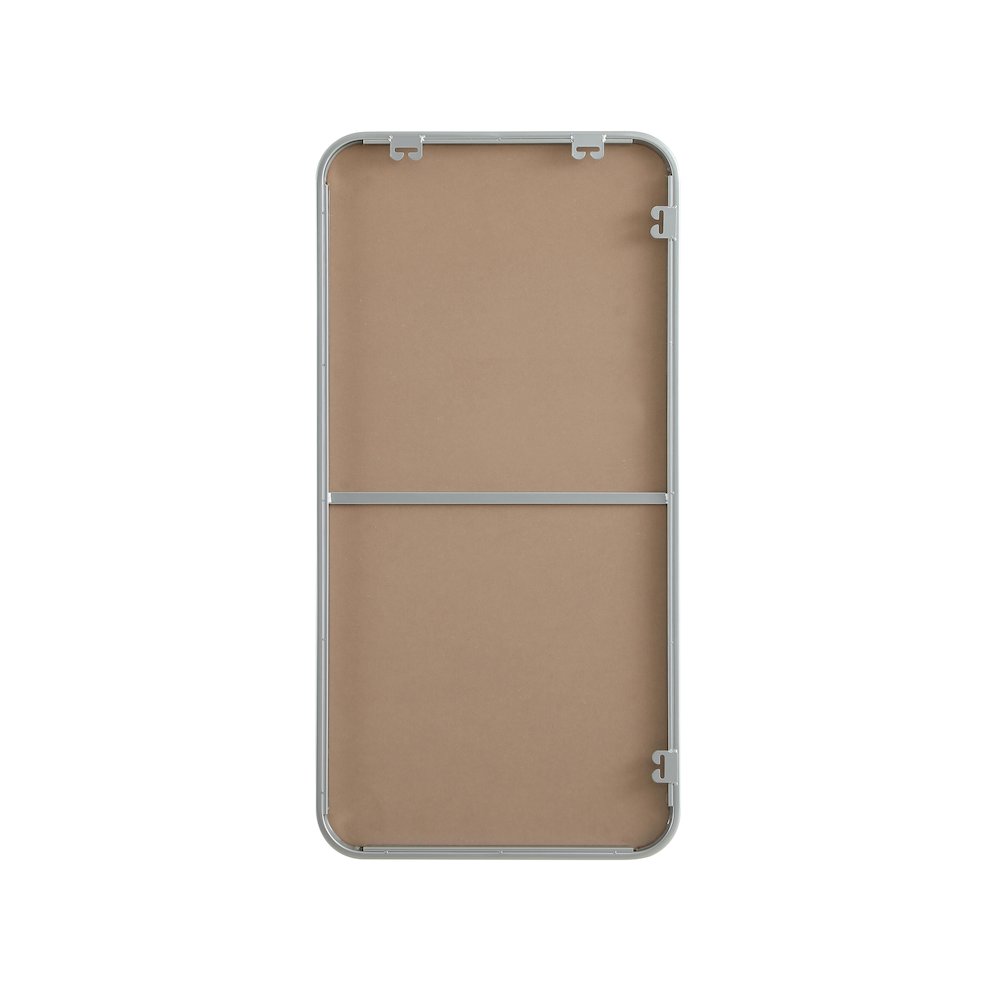 Contour Metal Rectangle Mirror 18x36 in Silver