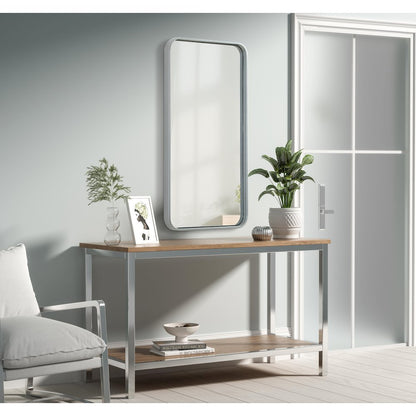 Contour Metal Rectangle Mirror 18x36 in Silver