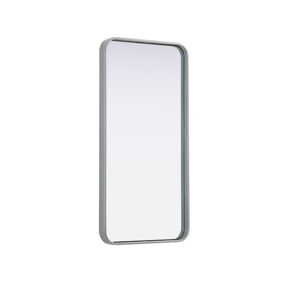 Contour Metal Rectangle Mirror 18x36 in Silver