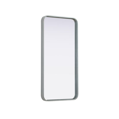 Contour Metal Rectangle Mirror 18x36 in Silver