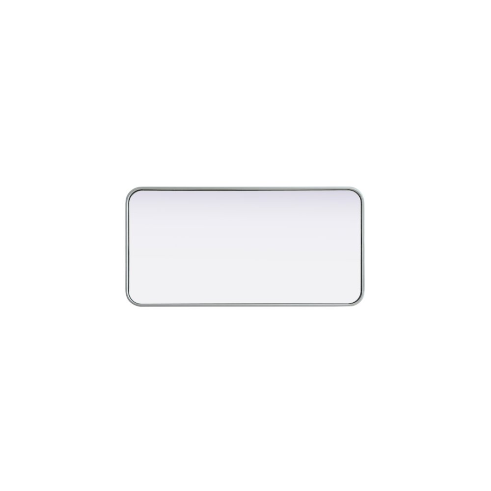 Contour Metal Rectangle Mirror 18x36 in Silver