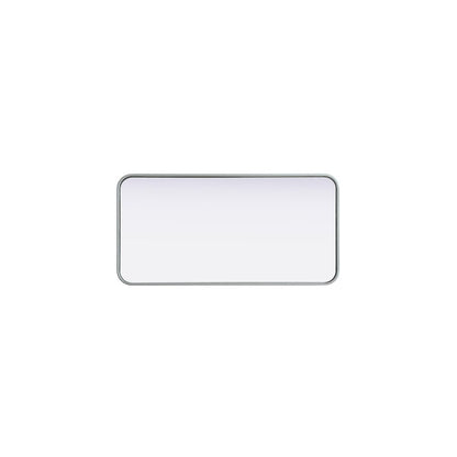 Contour Metal Rectangle Mirror 18x36 in Silver