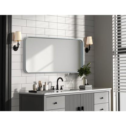 Contour Metal Rectangle Mirror 18x36 in Silver