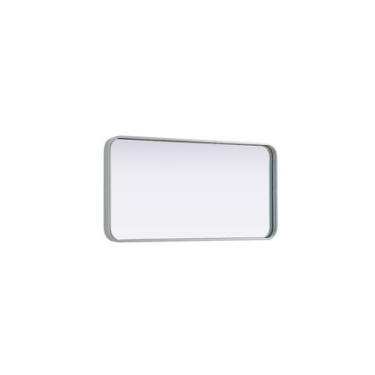 Contour Metal Rectangle Mirror 18x36 in Silver