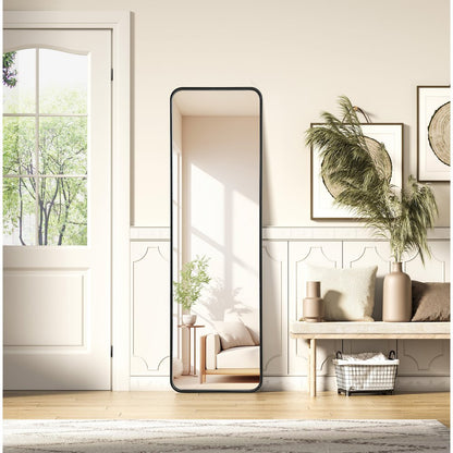 Contour Metal Rectangle Mirror 18x60 in Black