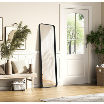 Contour Metal Rectangle Mirror 18x60 in Black