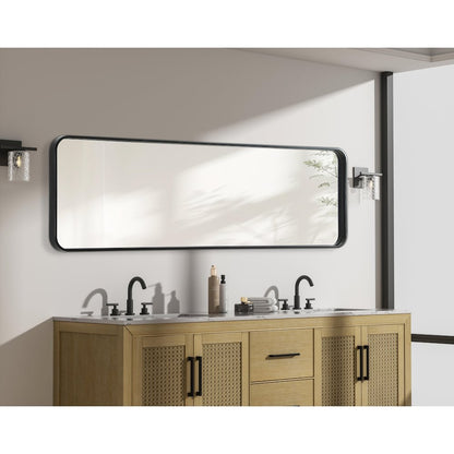 Contour Metal Rectangle Mirror 18x60 in Black