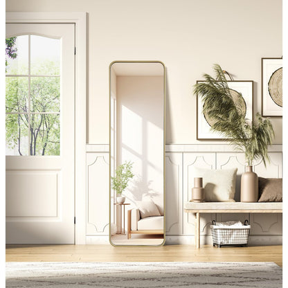 Contour Metal Rectangle Mirror 18x60 in Brass