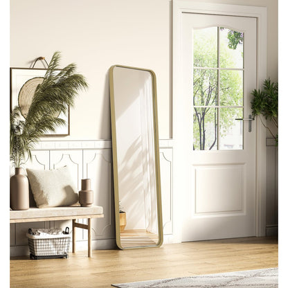 Contour Metal Rectangle Mirror 18x60 in Brass