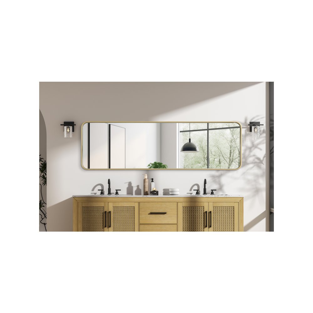 Contour Metal Rectangle Mirror 18x60 in Brass