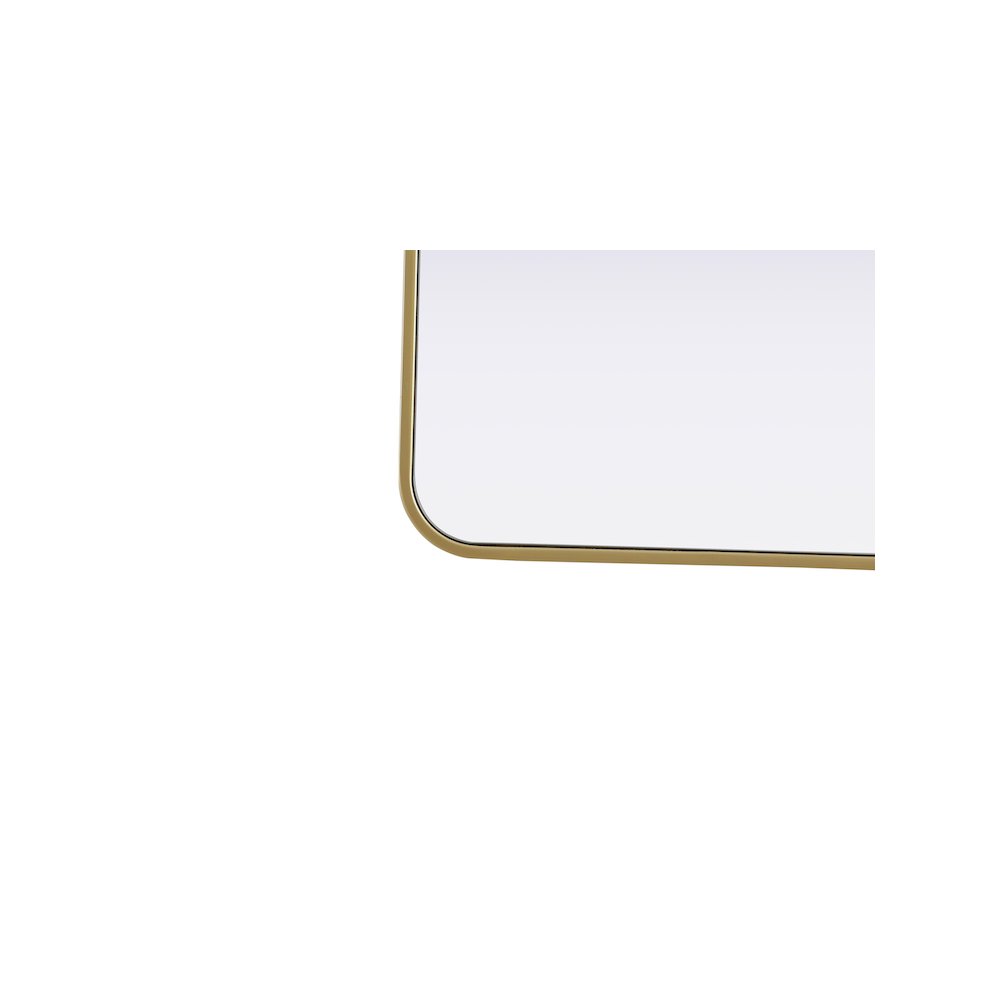 Contour Metal Rectangle Mirror 18x60 in Brass