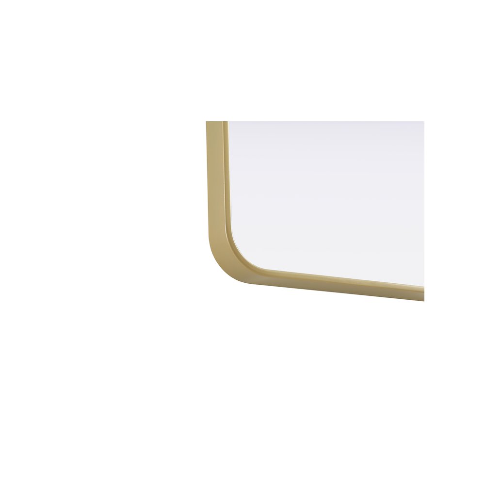 Contour Metal Rectangle Mirror 18x60 in Brass