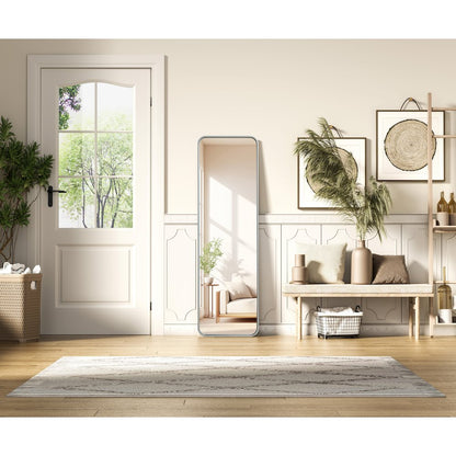 Contour Metal Rectangle Mirror 18x60 in Silver
