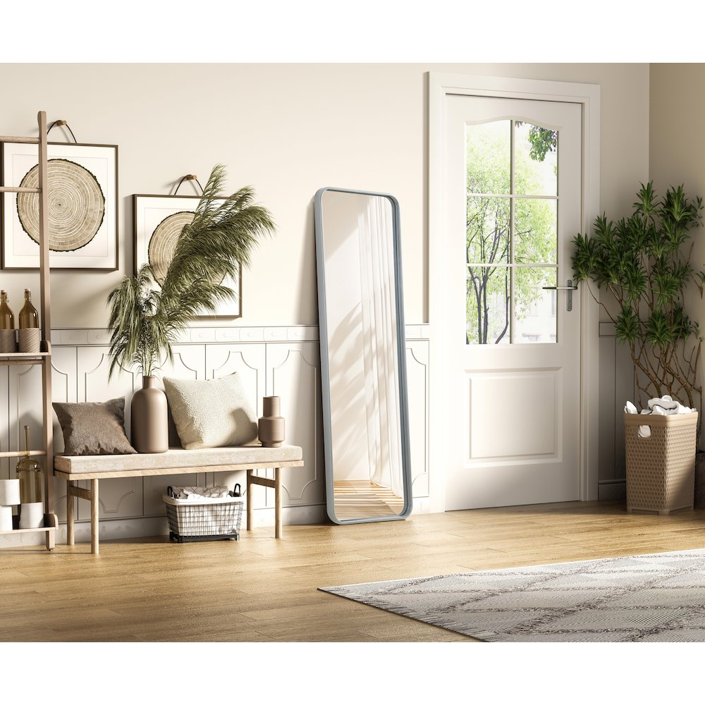 Contour Metal Rectangle Mirror 18x60 in Silver
