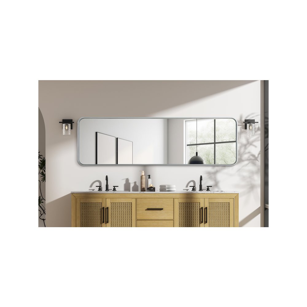 Contour Metal Rectangle Mirror 18x60 in Silver