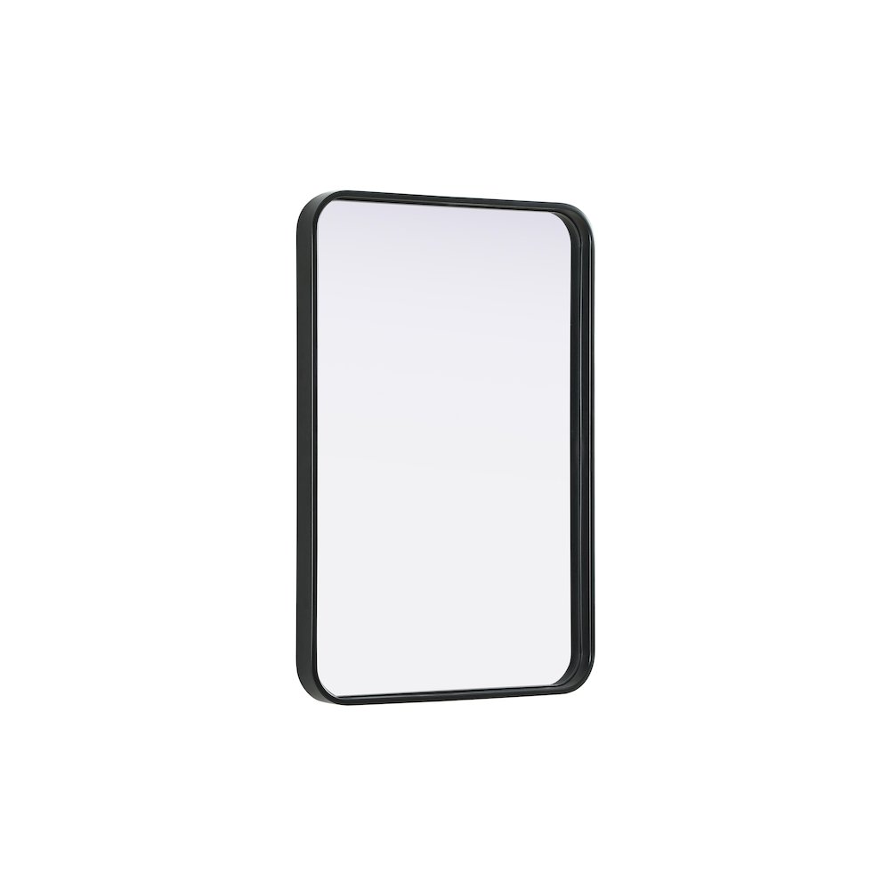 Contour Metal Rectangle Mirror 20x30 in Black