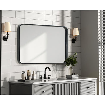 Contour Metal Rectangle Mirror 20x30 in Black