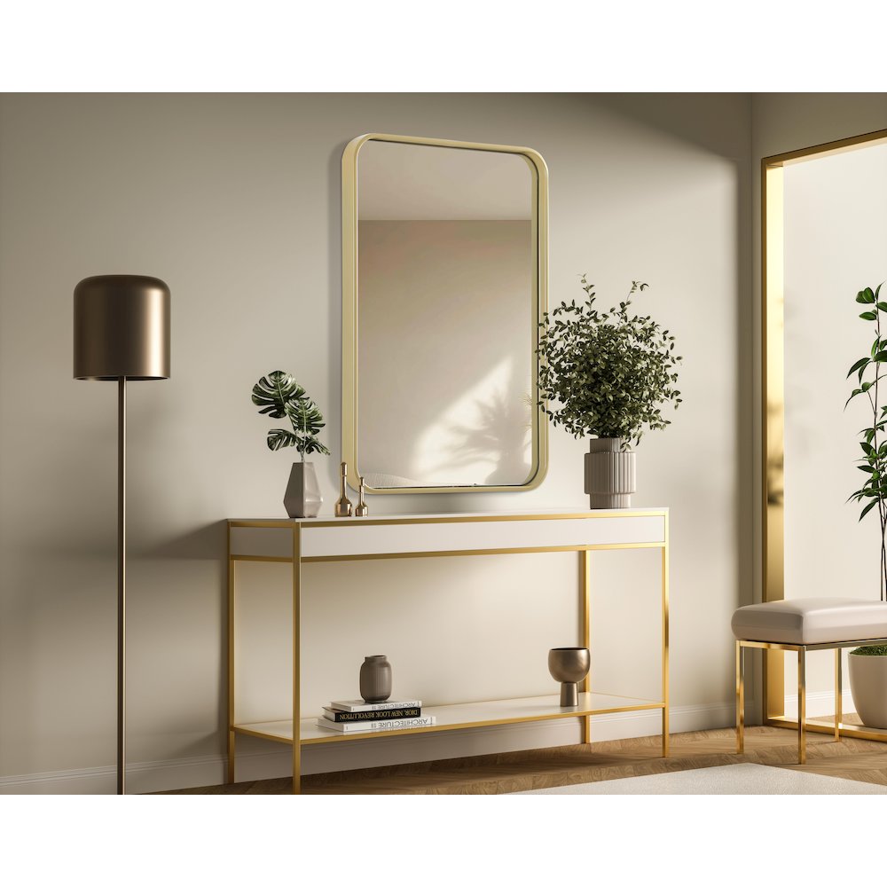 Contour Metal Rectangle Mirror 20x30 in Brass