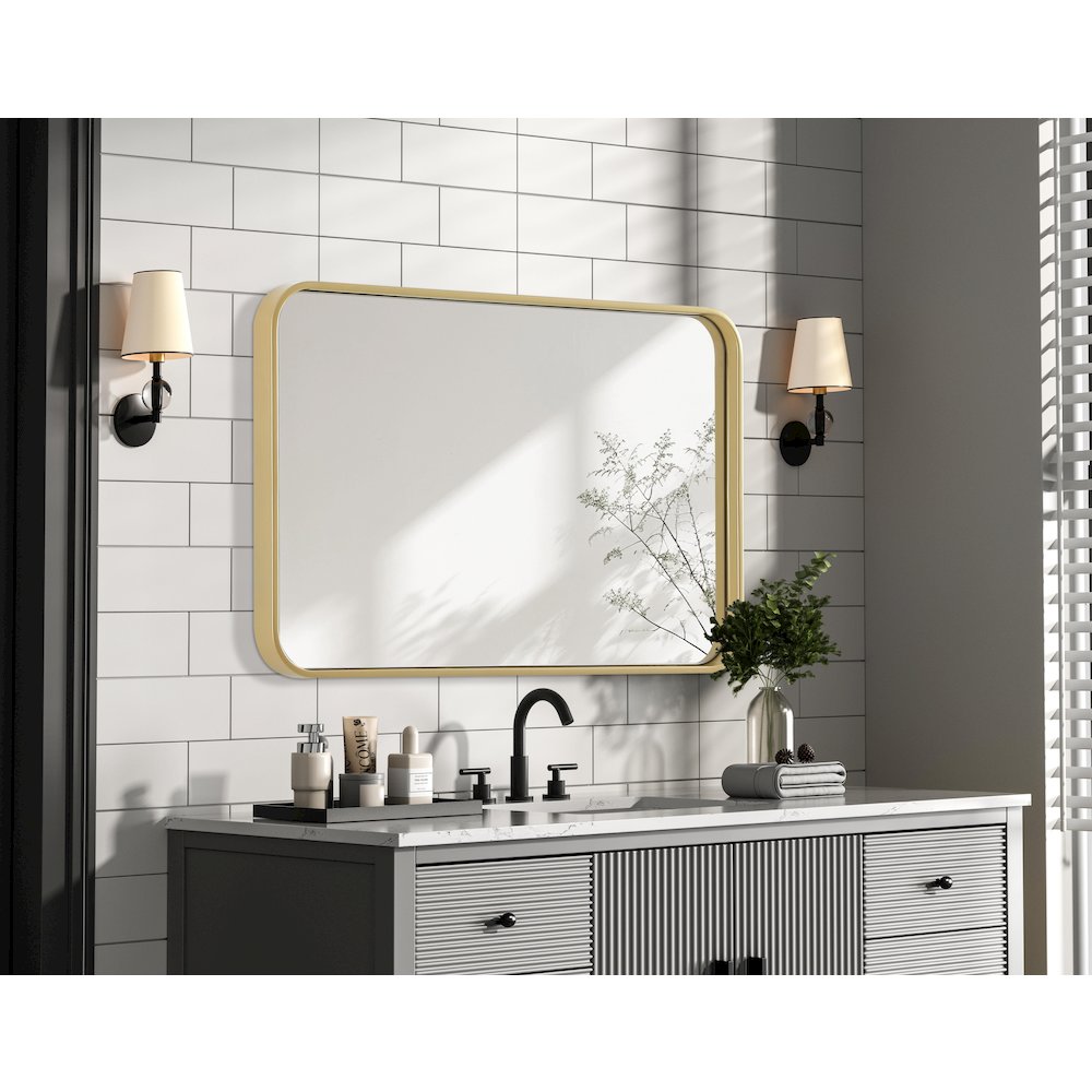 Contour Metal Rectangle Mirror 20x30 in Brass