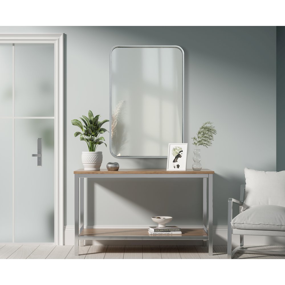 Contour Metal Rectangle Mirror 20x30 in Silver