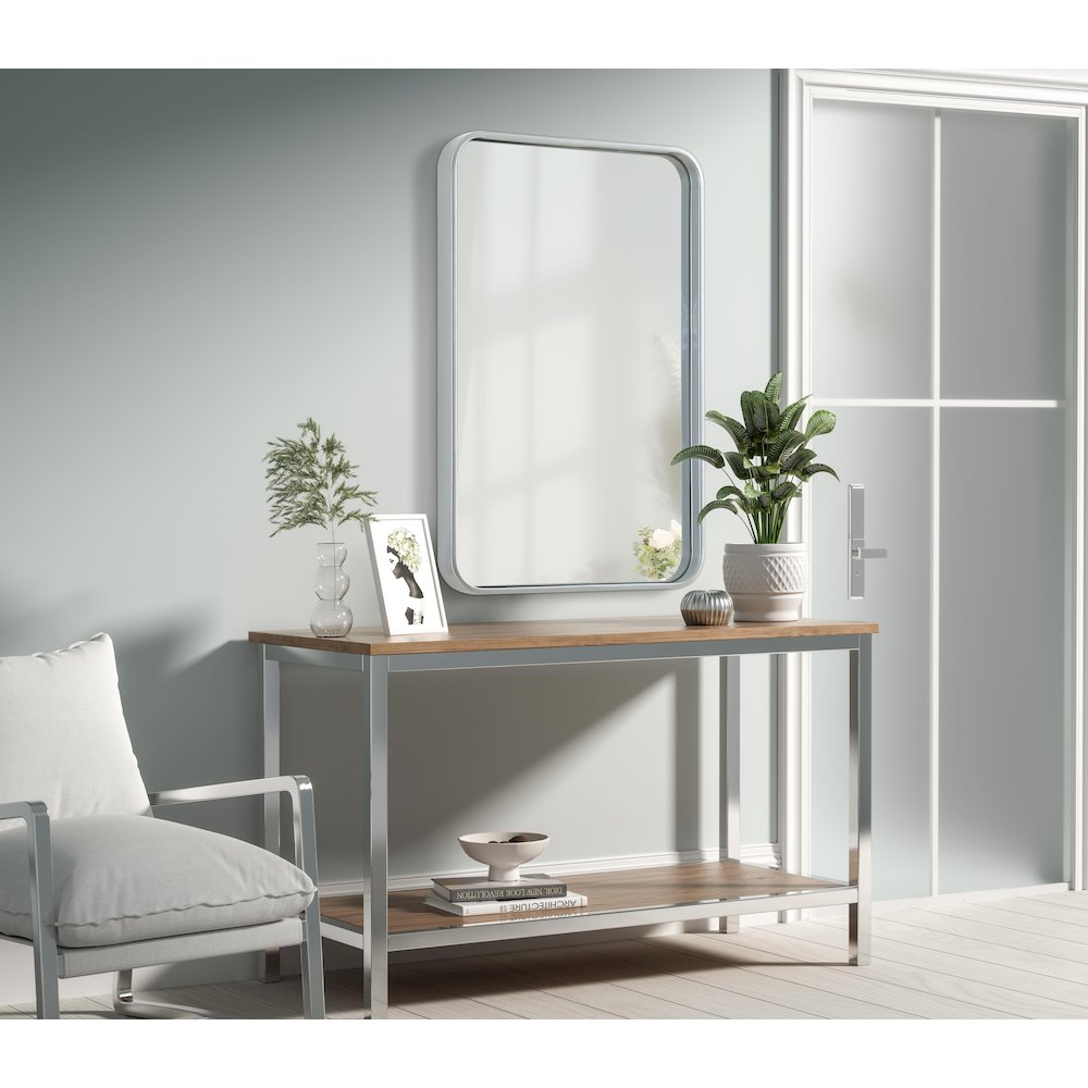 Contour Metal Rectangle Mirror 20x30 in Silver