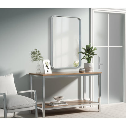 Contour Metal Rectangle Mirror 20x30 in Silver
