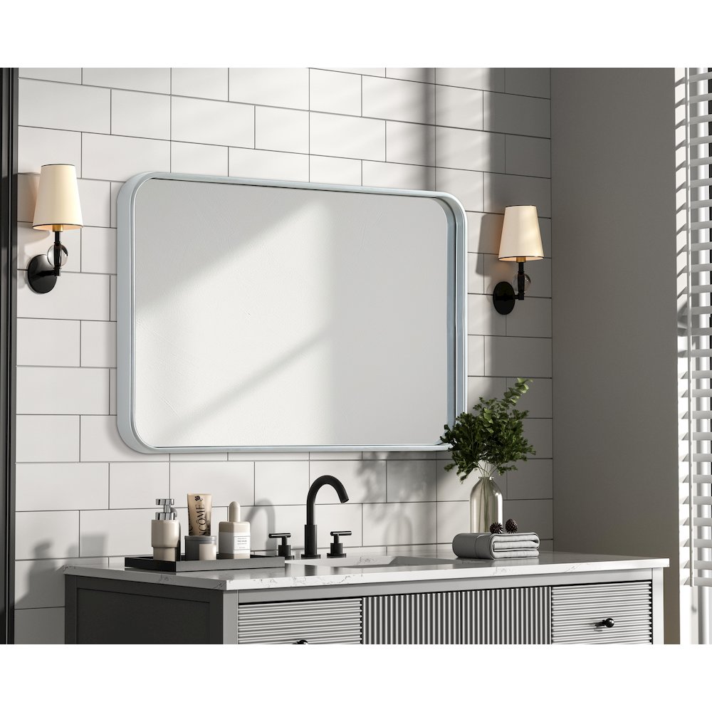 Contour Metal Rectangle Mirror 20x30 in Silver