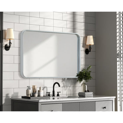 Contour Metal Rectangle Mirror 20x30 in Silver
