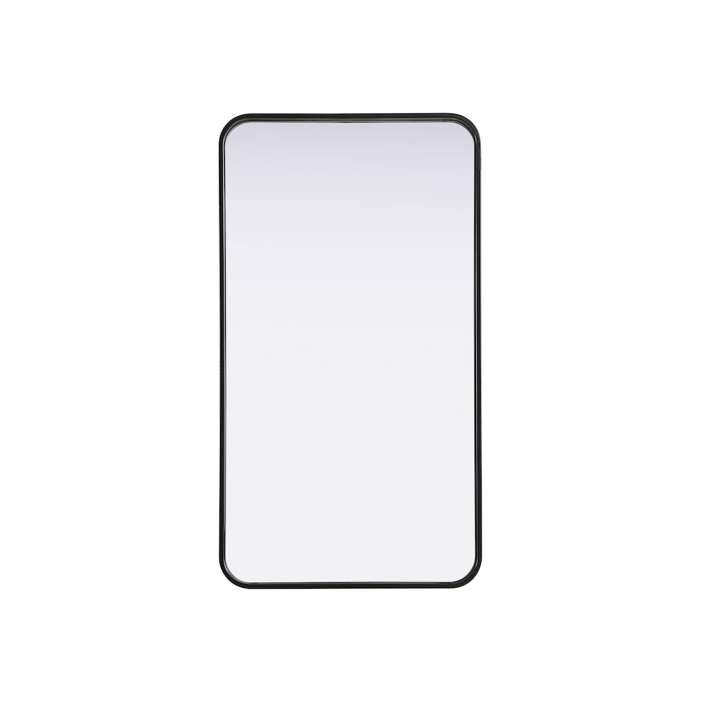 Contour Metal Rectangle Mirror 20x36 in Black