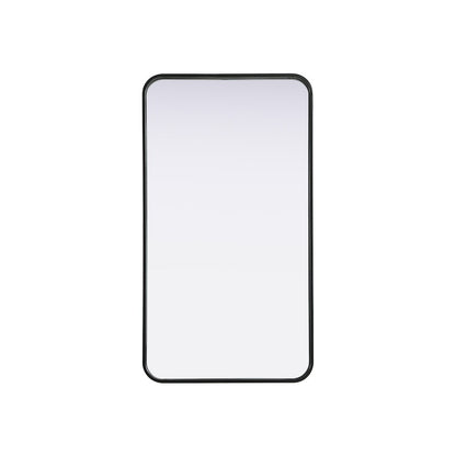 Contour Metal Rectangle Mirror 20x36 in Black