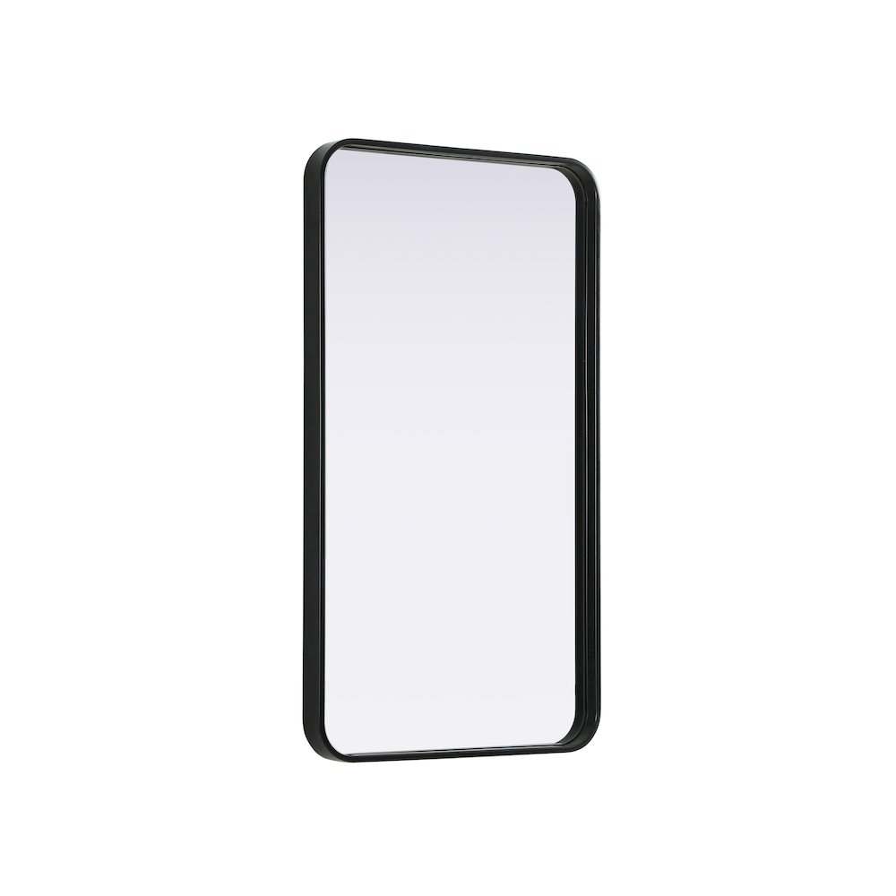 Contour Metal Rectangle Mirror 20x36 in Black