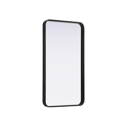 Contour Metal Rectangle Mirror 20x36 in Black