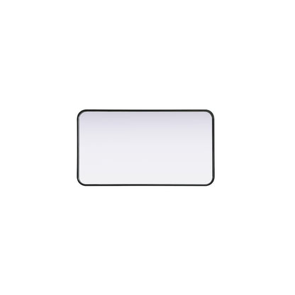 Contour Metal Rectangle Mirror 20x36 in Black