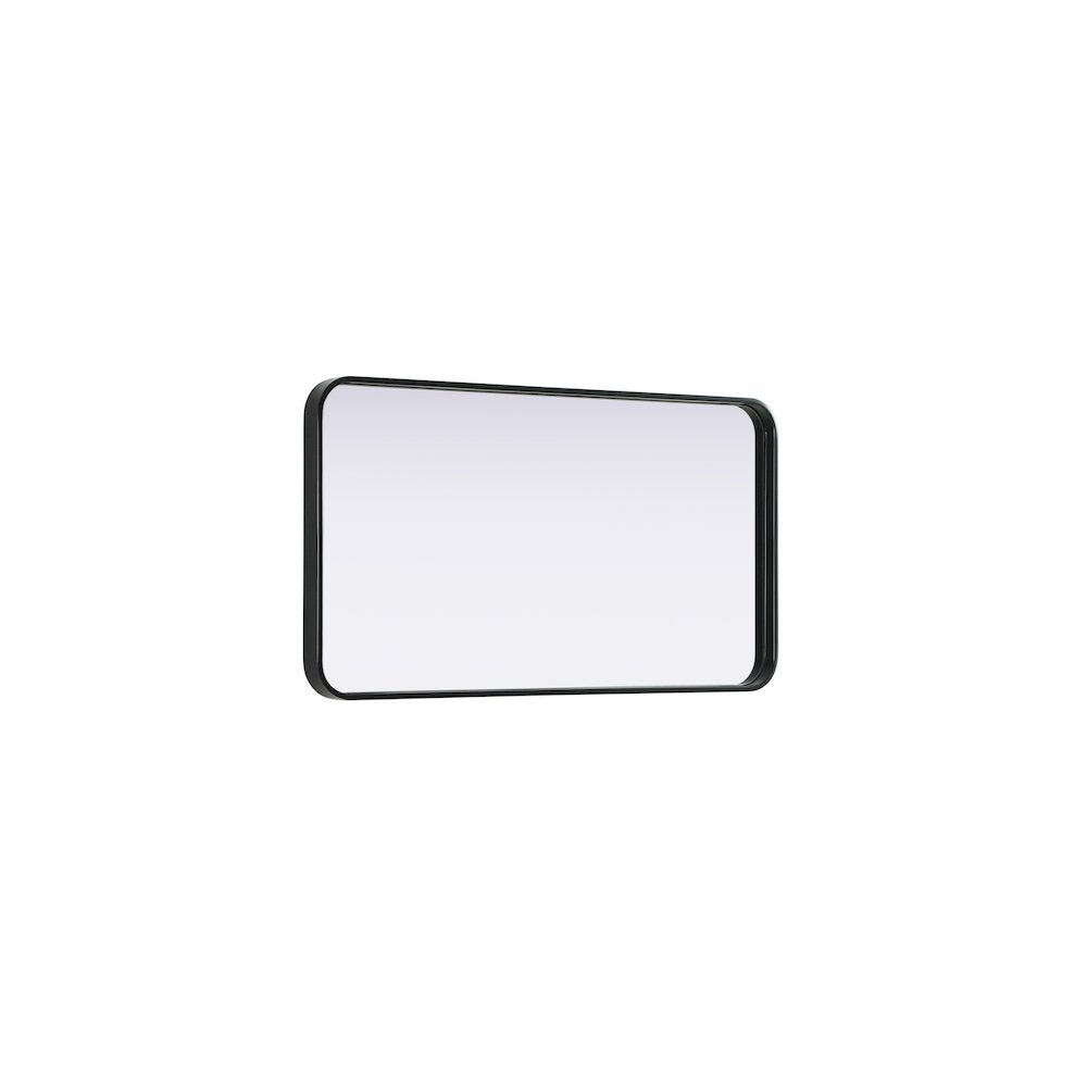 Contour Metal Rectangle Mirror 20x36 in Black
