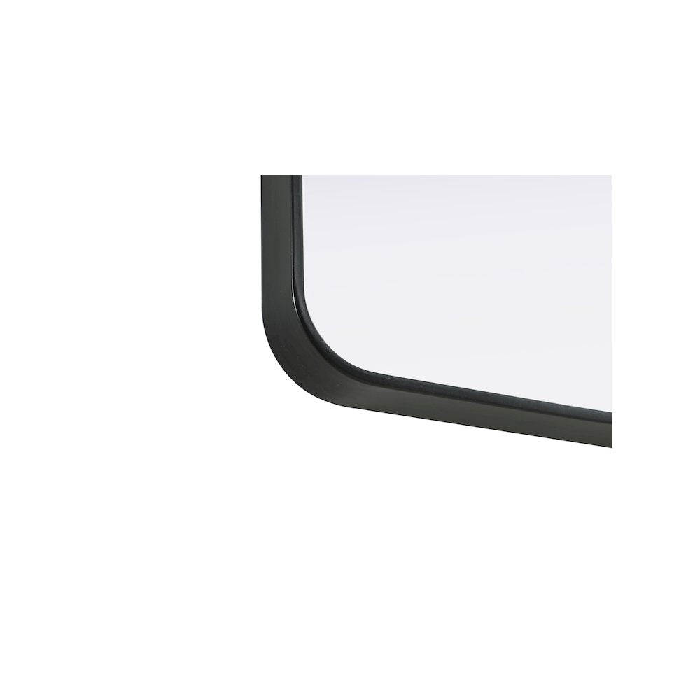 Contour Metal Rectangle Mirror 20x36 in Black