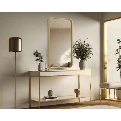 Contour Metal Rectangle Mirror 20x36 in Brass