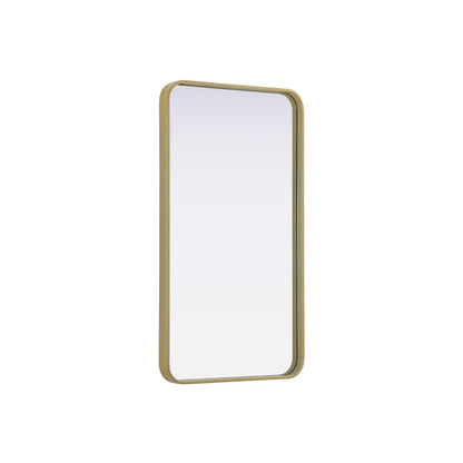 Contour Metal Rectangle Mirror 20x36 in Brass