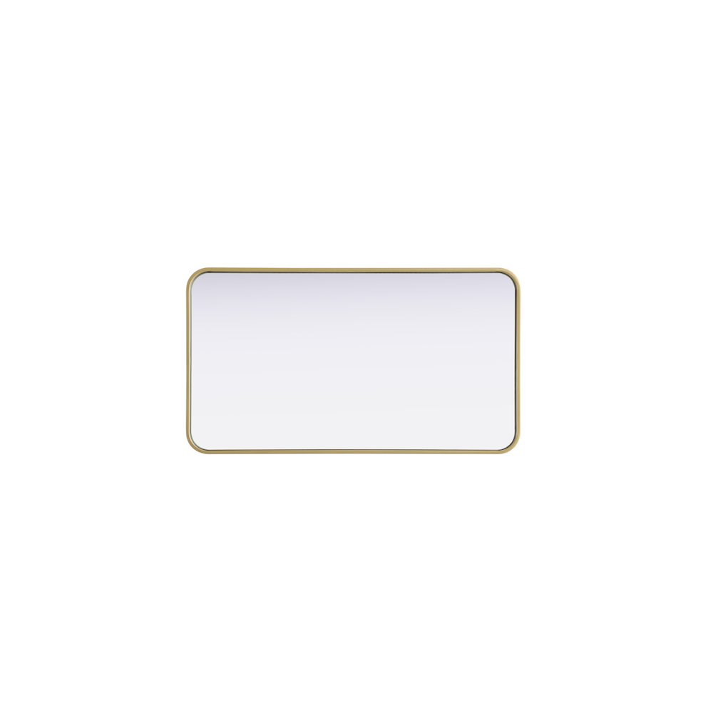 Contour Metal Rectangle Mirror 20x36 in Brass