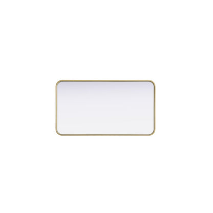 Contour Metal Rectangle Mirror 20x36 in Brass