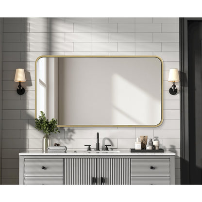 Contour Metal Rectangle Mirror 20x36 in Brass