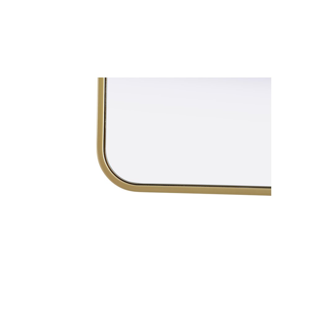 Contour Metal Rectangle Mirror 20x36 in Brass