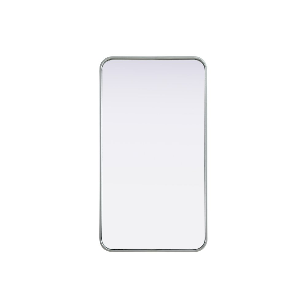 Contour Metal Rectangle Mirror 20x36 in Silver