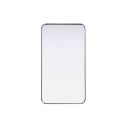 Contour Metal Rectangle Mirror 20x36 in Silver