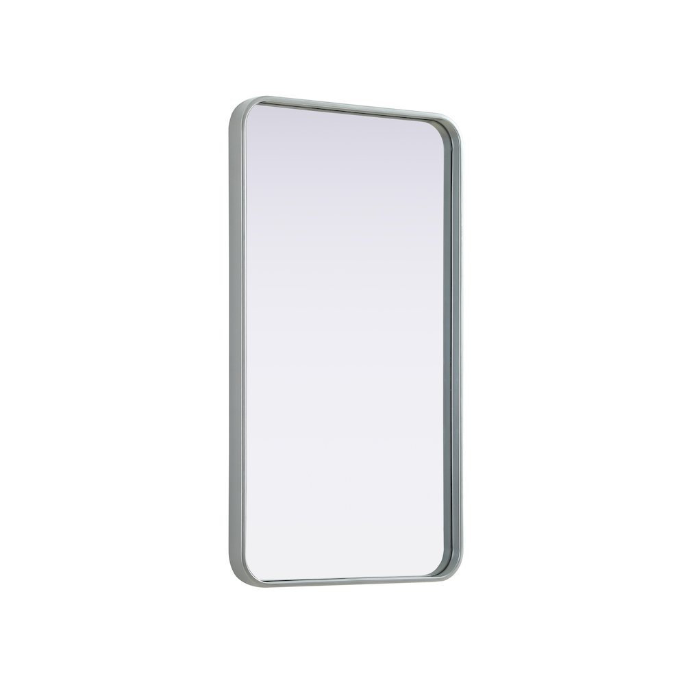 Contour Metal Rectangle Mirror 20x36 in Silver